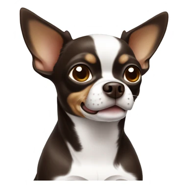 Dark Brown chihuahua with White chest  sticker