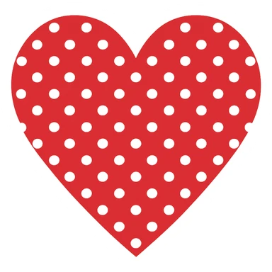 heart with a polka dot pattern sticker