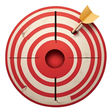 A target or bullseye with a painful face, representing a business pain point sticker