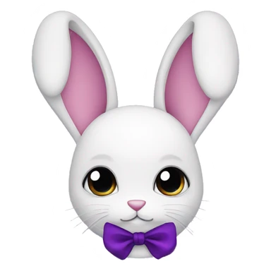 Female purple rabbit with a black bow sticker