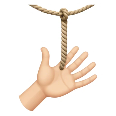 hand letting go a rope fall sticker