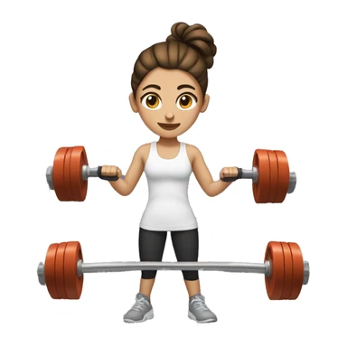 Brown haired girl with messy bun lifting dumbells sticker