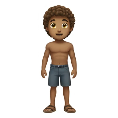 A strong boy with brown hair on the beach sticker