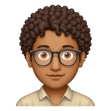 Brahmin indian guy with glasses, curly hair, and brown skin sticker