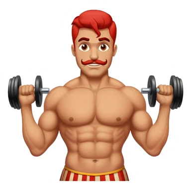 Vintage Circus strong man holding weights sticker