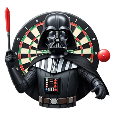 darth vader with darts sticker