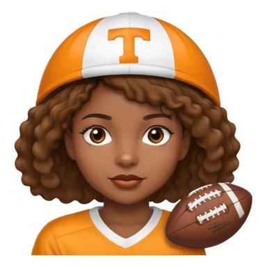 Black girl with short wavy hair and a Tennessee football hat sticker