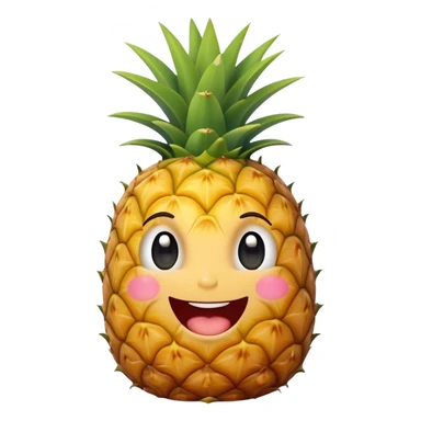 милый ананас улыбается и восклицательный знак sticker
