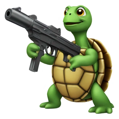 Turtle with gun sticker