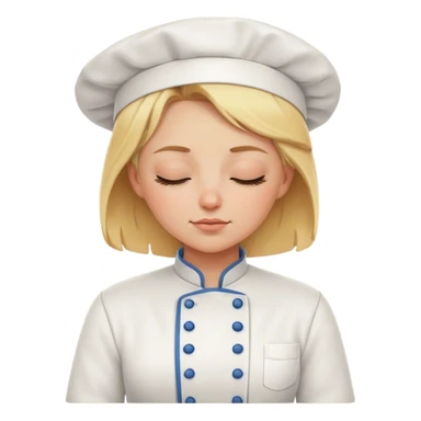 Blonde female chef sleeping  sticker