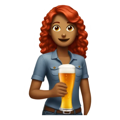 amigas pelo rojo tomando una cerveza sticker