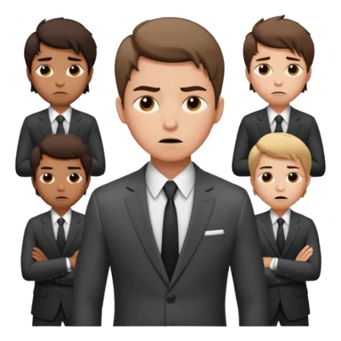 a liittle tired and frustrated entepreneur (only his face). with suit and only a little bit emotional face. young entepreneurs with various suits, but in classic colours. various hair sticker