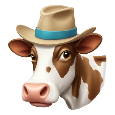 cow with a hat sticker