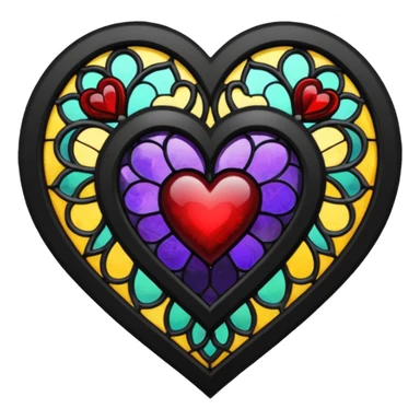 goth heart with a gothic stained glass sticker
