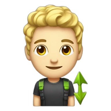 youtuber with a growth arrow beging sticker