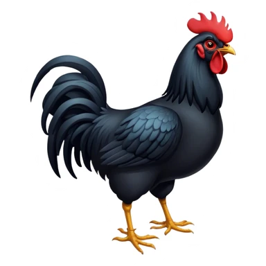 Black rooster sticker