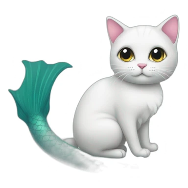 Cat with a mermaid tail sticker