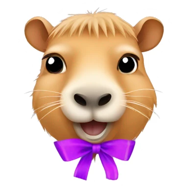 Capybara mit lila schleife sticker