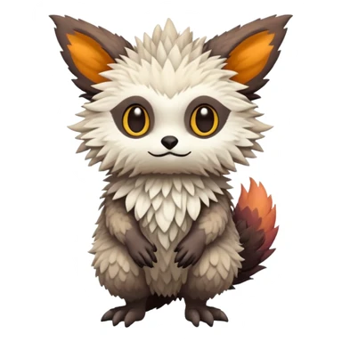 lush warm-colored Fakémon-Trico-creature (full body) sticker