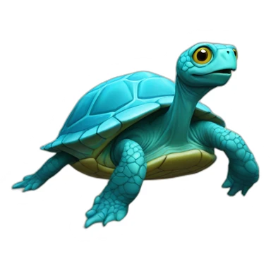 Un alien sur une tortue sticker
