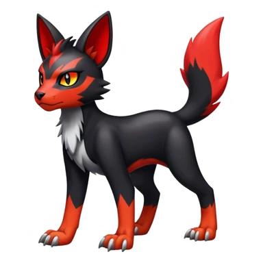 Cool edgy Torracat-Houndour-Digimon, full body sticker
