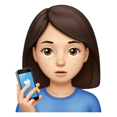 brunette woman with lots of acne sticker