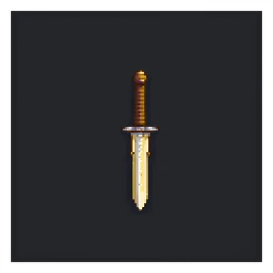 Minecraft style sword, yellowish skin tone, pixel art sticker