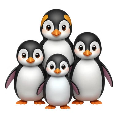 Savino the penguin,Moshi the doll and their parents sticker