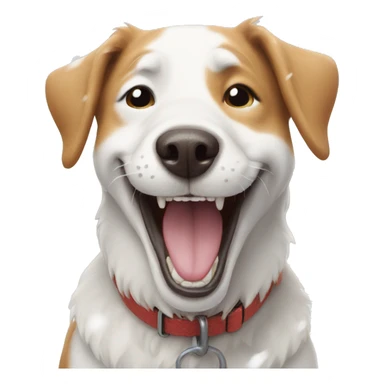 Happy dog laughing in snow sticker