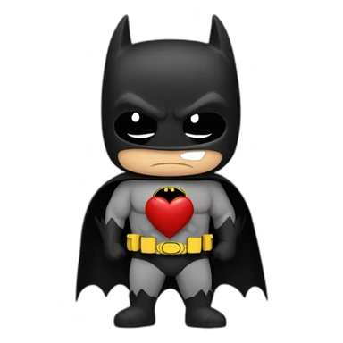 Batman kissing with a heart sticker
