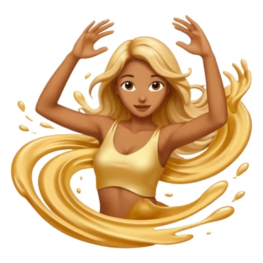Golden liquid around the dancing hands sticker