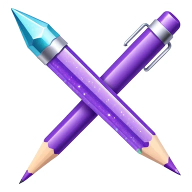 Glitter Purple and Cian pencil hand write  sticker