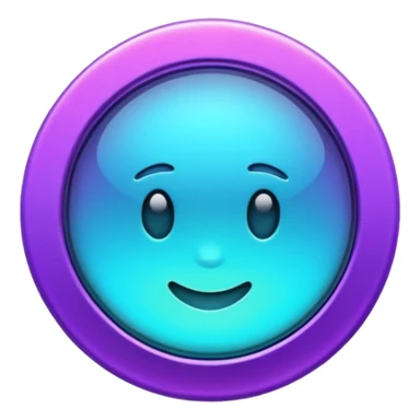 futuristic glowing clapp, purple and cyan glow, dark background sticker