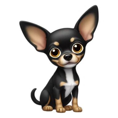 chihuahua NEGRO ESTUDIANDO sticker