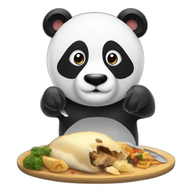Panda who is sharing a meal with marine lepen sticker