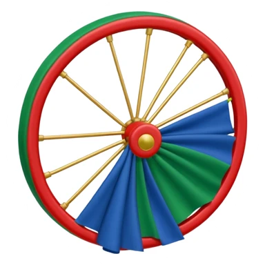 Drapeau bleu et vert avec une roue rouge zvec 24 rayon sticker
