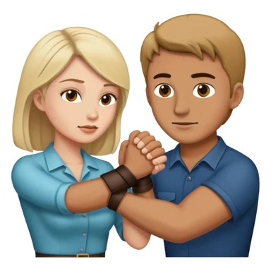 Woman handcuffing man sticker