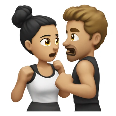 Women rumble a man  sticker