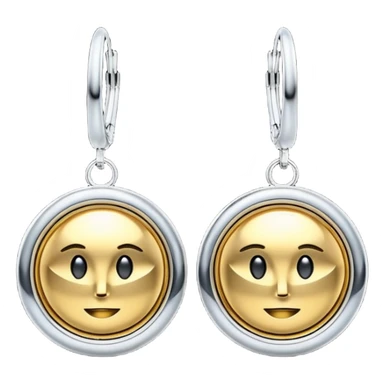 Ultra detailed, futuristic pair of gold, earrings sticker