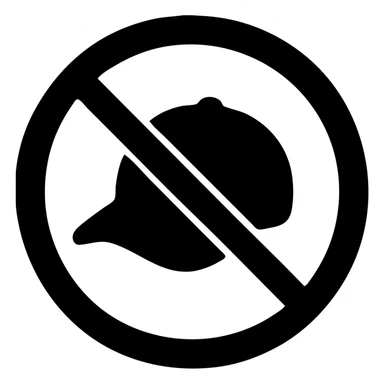 cap in a crossed out circle sticker