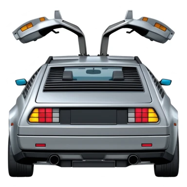 Silver DMC 12 Delorean backshot sticker