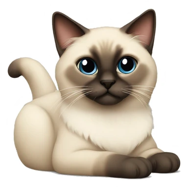 fluffy siamese cat sitting sticker