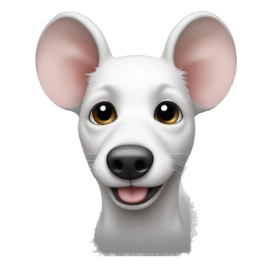 Black and white rat dog big ears sticker