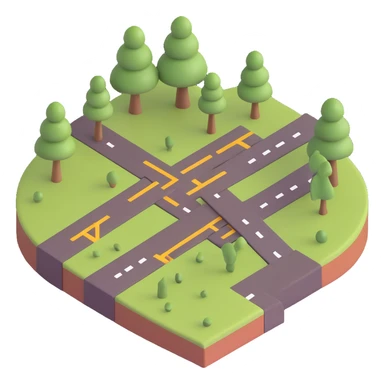 intersecting pathways, two or more winding paths crossing each other sticker