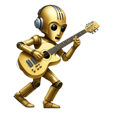 c3p0 playing electric race car guitar sticker