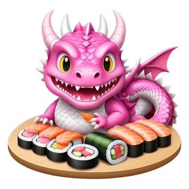 dragon eating sushi sticker