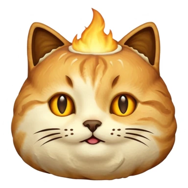 Cat shaped toasted marshmallow  sticker