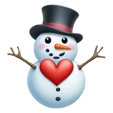 Snowman with a heart sticker