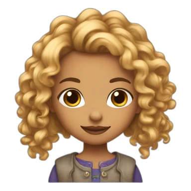 fille metisse cheveux bouclés en pleure sticker