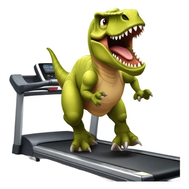dinosaur runs on a treadmill sticker